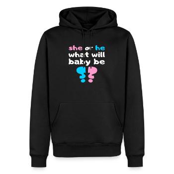 Gender Reveal Party Baby Shirt Geschenk - Männer Premium Bio Hoodie - Schwarz - Vorne - Nico (187cm)