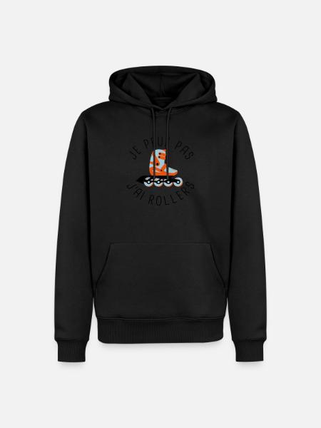 je peux pas j'ai rollers - Sweat à capuche Premium bio Homme - noir