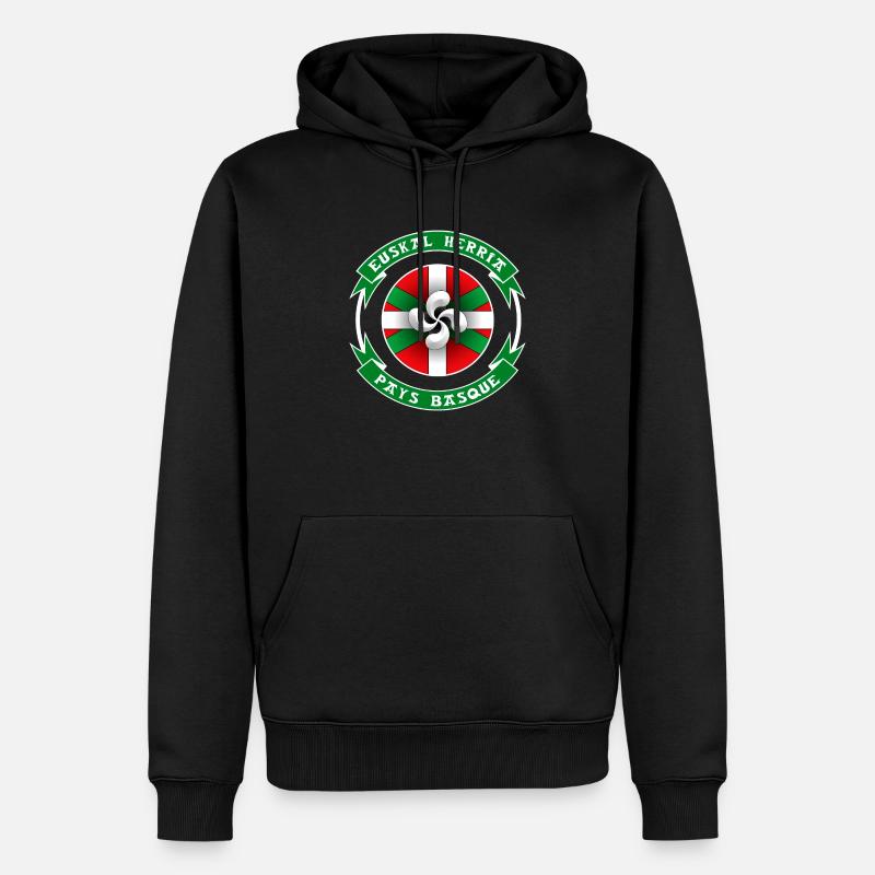 Pays Basque - Euskal Herria - Sweat à capuche Premium bio Homme - noir