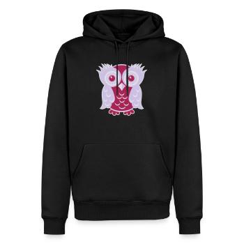 HIBOU CHOUETTE - Sweat à capuche Premium bio Homme - noir - Devant - Nico (187cm)