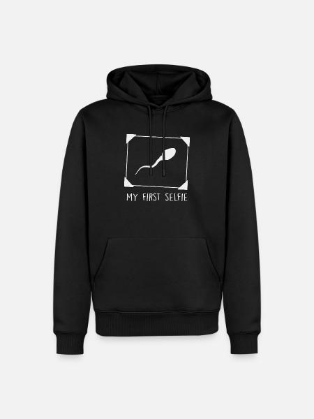 MY FIRST SELF1E - Men’s Premium Organic Hoodie - black