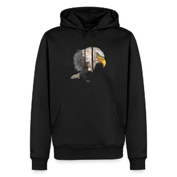 Pygargue à tête blanche - Sweat à capuche Premium bio Homme - noir - Devant - Nico (187cm)