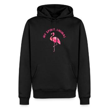 Mon Flamant Rose Animal - Sweat à capuche Premium bio Homme - noir - Devant - Nico (187cm)