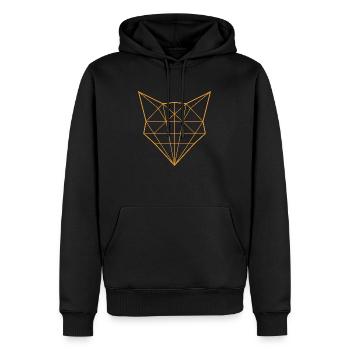 Le contour du renard en orange - Sweat à capuche Premium bio Homme - noir - Devant - Nico (187cm)