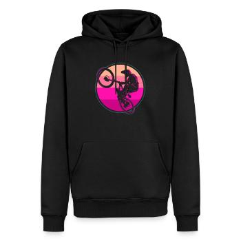 VTT BMX Downhill - Sweat à capuche Premium bio Homme - noir - Devant - Nico (187cm)