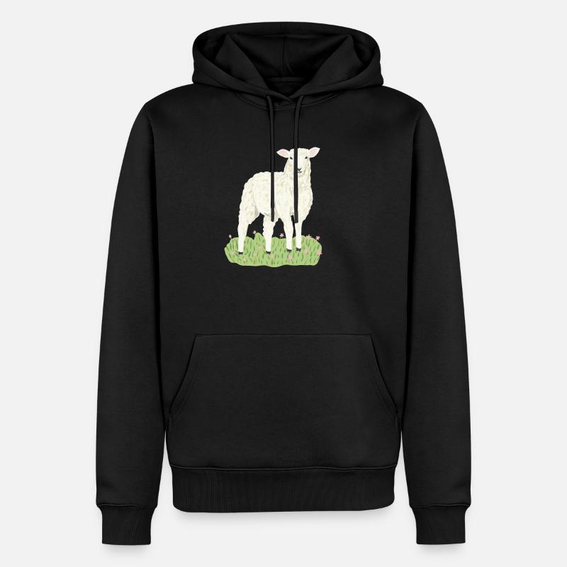 Süßes Schaf - Männer Premium Bio Hoodie - Schwarz