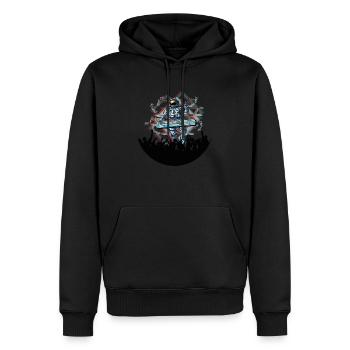 Dj - Sweat à capuche Premium bio Homme - noir - Devant - Nico (187cm)