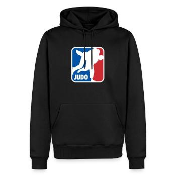 Judo Logo - Men’s Premium Organic Hoodie - black - Front - Nico (187cm)