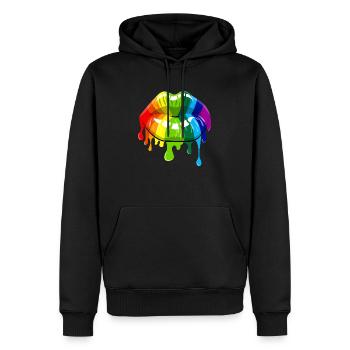 Kissmouth - Men’s Premium Organic Hoodie - black - Front - Nico (187cm)