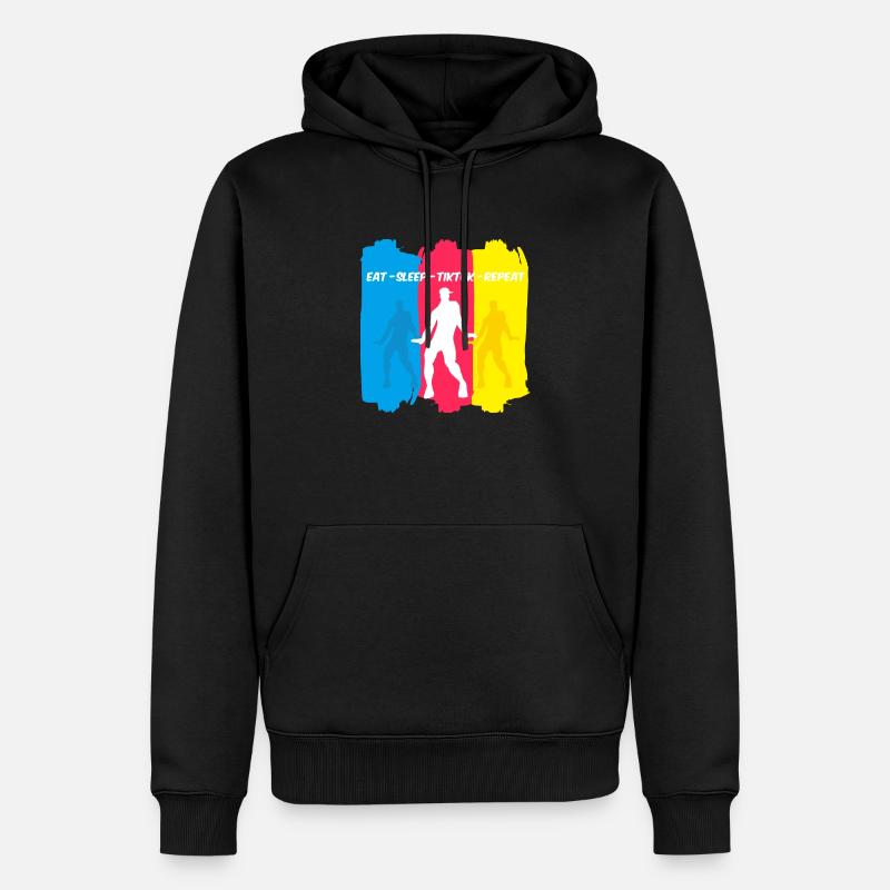 MANGER SOMMEIL TIKT0K RÉPÉTER - Sweat à capuche Premium bio Homme - noir