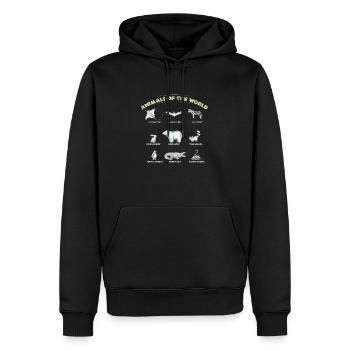 Animal of the World - Männer Premium Bio Hoodie - Schwarz - Vorne - Nico (187cm)