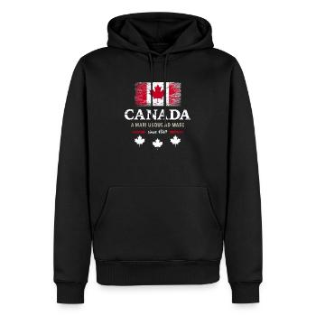 Canada Fahne Kanada Nordamerika Maple Leaf Flagge - Männer Premium Bio Hoodie - Schwarz - Vorne - Nico (187cm)