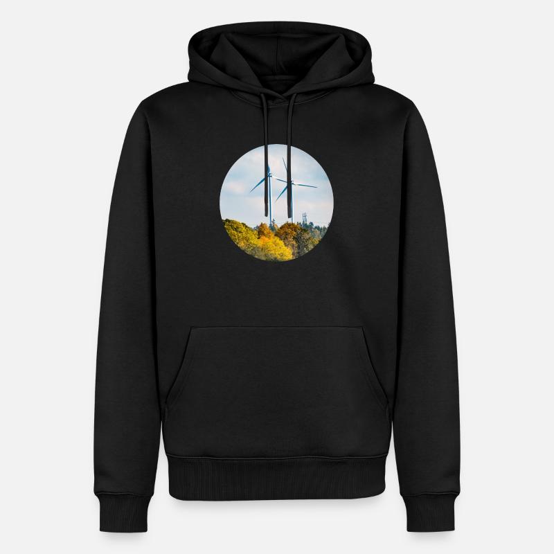 Énergie éolienne - Sweat à capuche Premium bio Homme - noir
