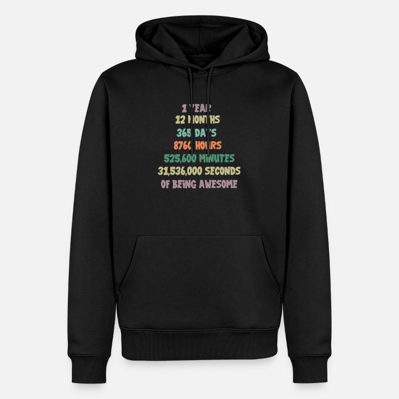 1e anniversaire cadeau 1 ans - Sweat à capuche Premium bio Homme - noir
