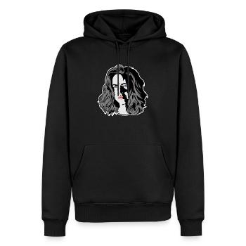 Eine Frau wie aus einem noir Film weiß - Männer Premium Bio Hoodie - Schwarz - Vorne - Nico (187cm)