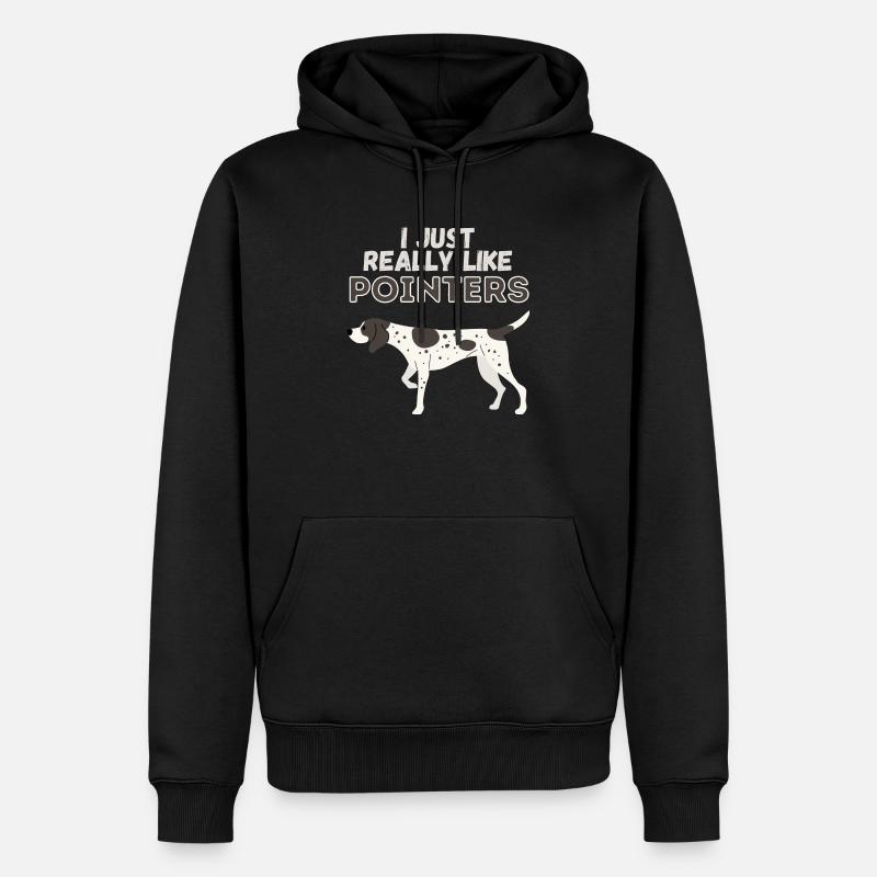 J’aime vraiment Pointers Dog Gift - Sweat à capuche Premium bio Homme - noir