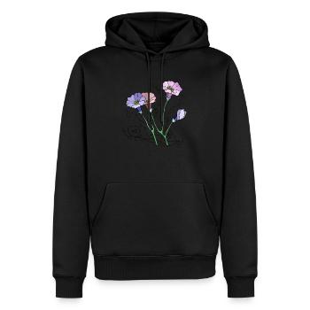 Fleur - Sweat à capuche Premium bio Homme - noir - Devant - Nico (187cm)