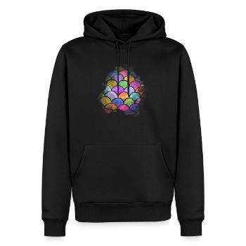 Watercolor Splash Pattern - Men’s Premium Organic Hoodie - black - Front - Nico (187cm)