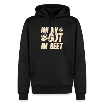 Ich bin Gut im Beet Lustiges Gärtner - Männer Premium Bio Hoodie - Schwarz - Vorne - Nico (187cm)