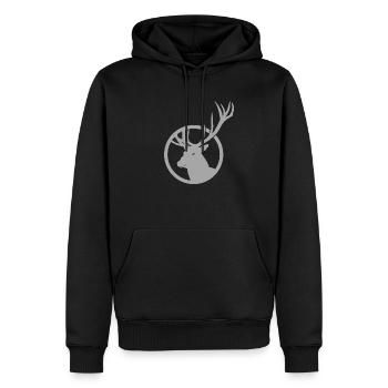 Cerf - Sweat à capuche Premium bio Homme - noir - Devant - Nico (187cm)