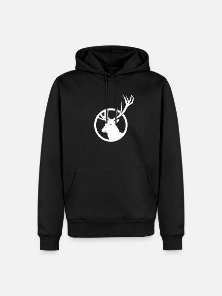 Cerf - Sweat à capuche Premium bio Homme - noir