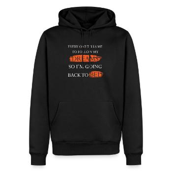 Me coucher pour suivre mes rêves - Sweat à capuche Premium bio Homme - noir - Devant - Nico (187cm)