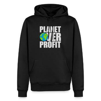 Planète sur le devis de profit - Sweat à capuche Premium bio Homme - noir - Devant - Nico (187cm)