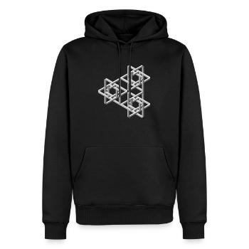 Illusion d’Esher - Sweat à capuche Premium bio Homme - noir - Devant - Nico (187cm)