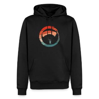 Retro Graphic Paragliding Paraglider Parachute Sky - Männer Premium Bio Hoodie - Schwarz - Vorne - Nico (187cm)