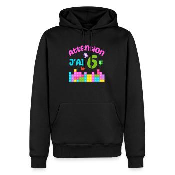 Gift 6 years Birthday I am 6 years old - Men’s Premium Organic Hoodie - black - Front - Nico (187cm)