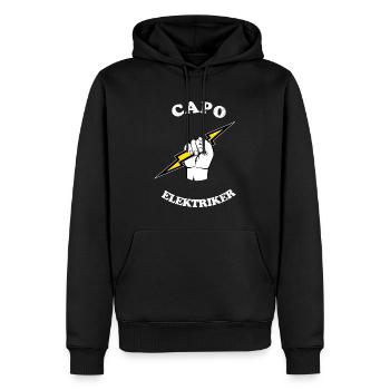 Elektriker - Capo Elektrik - Männer Premium Bio Hoodie - Schwarz - Vorne - Nico (187cm)