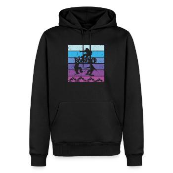 Snowboard Snowboarding Shirt - Boarder Vintage - Männer Premium Bio Hoodie - Schwarz - Vorne - Nico (187cm)