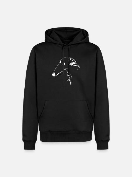 Barsoi Hund witzig - Männer Premium Bio Hoodie - Schwarz
