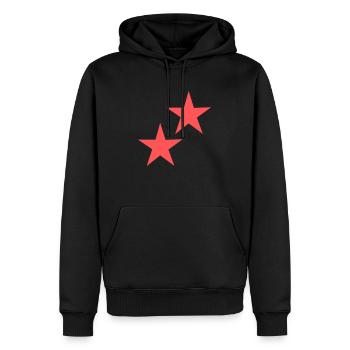 red stars - Men’s Premium Organic Hoodie - black - Front - Nico (187cm)