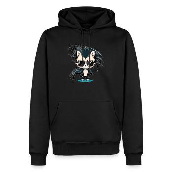 Ein Cooles Stinktier mit Sonnenbrille Comic Look - Männer Premium Bio Hoodie - Schwarz - Vorne - Nico (187cm)
