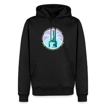 Yoga Ist Die Beste Medizin Relax Sport Palme - Männer Premium Bio Hoodie - Schwarz - Vorne - Nico (187cm)