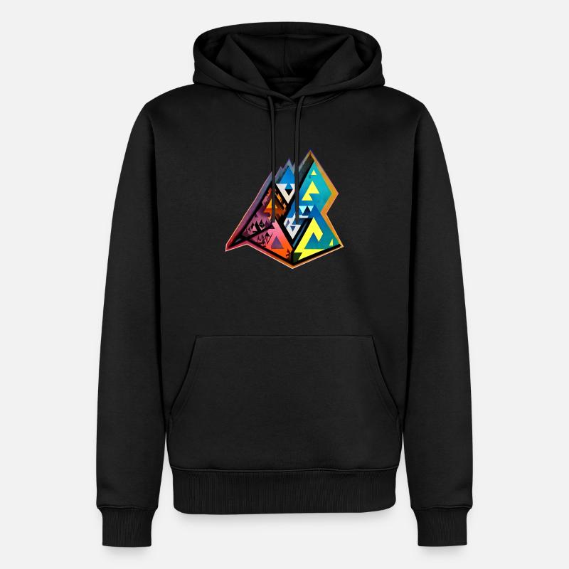 Triangular Landscape - Men’s Premium Organic Hoodie - black