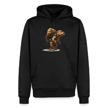 Rat-taupe en tournée en tant qu’aventurier en plein air - Sweat à capuche Premium bio Homme - noir - Devant - Nico (187cm)