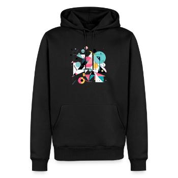 Abstraktes Design - Männer Premium Bio Hoodie - Schwarz - Vorne - Nico (187cm)