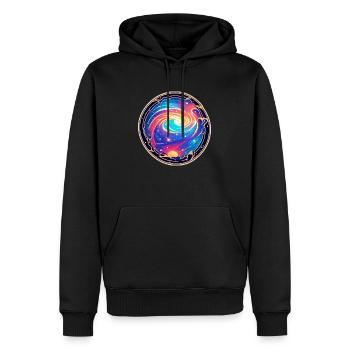 Tempête spatiale - Sweat à capuche Premium bio Homme - noir - Devant - Nico (187cm)