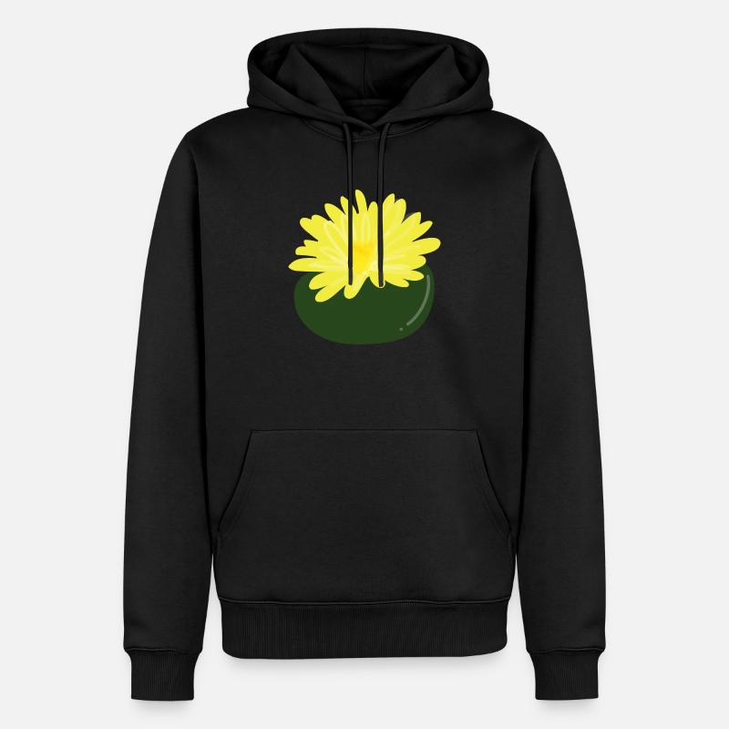 Lithops-Blüte1 - Männer Premium Bio Hoodie - Schwarz