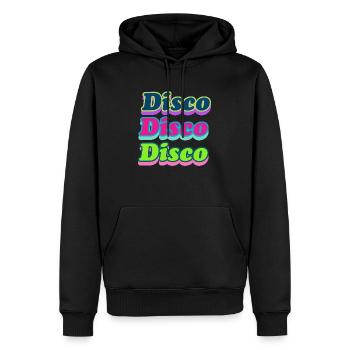 Disco - Männer Premium Bio Hoodie - Schwarz - Vorne - Nico (187cm)
