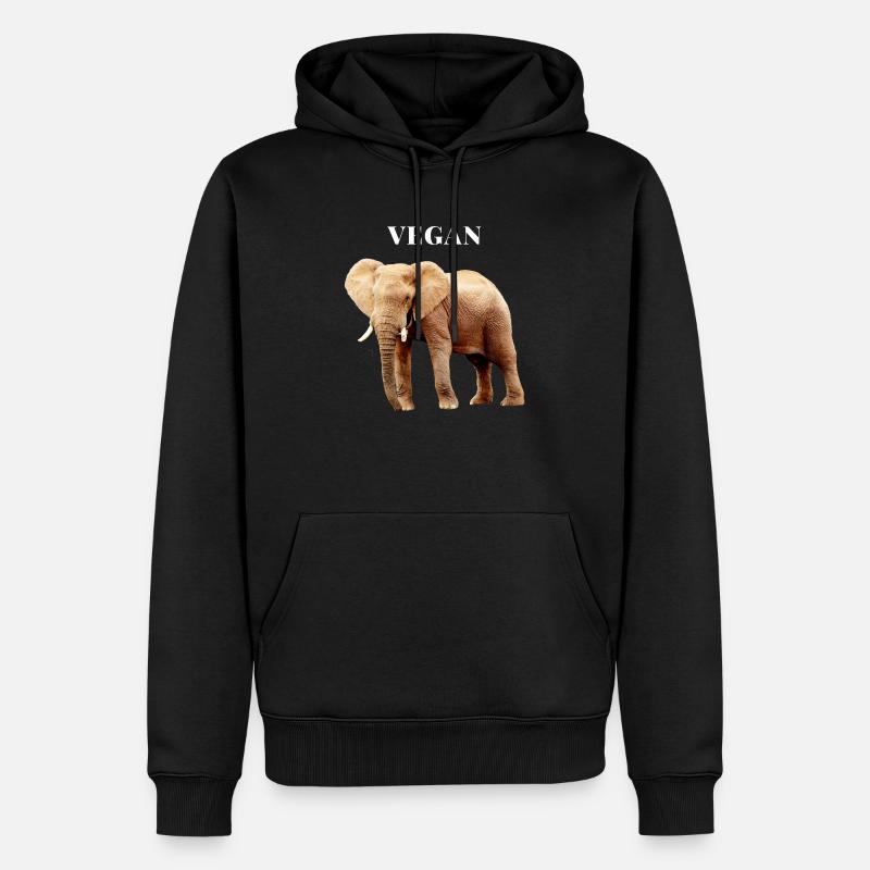 Éléphant végétalien - Sweat à capuche Premium bio Homme - noir