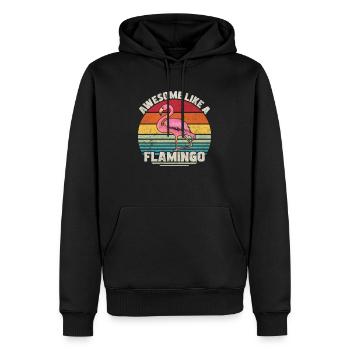 Awesome Like A Flamingo Retro Vintage - Men’s Premium Organic Hoodie - black - Front - Nico (187cm)