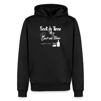 Scotch Time Design - Männer Premium Bio Hoodie - Schwarz - Vorne - Nico (187cm)