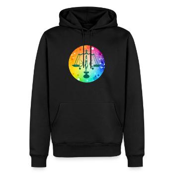 Das Zeichen der mehrfarbigen Skala - Männer Premium Bio Hoodie - Schwarz - Vorne - Nico (187cm)