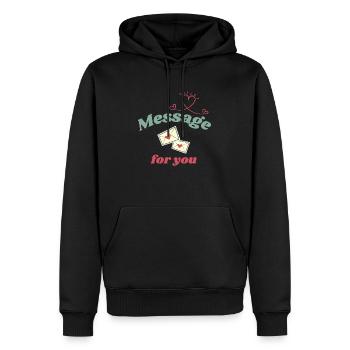 Love Design - Lettre d’amour - Sweat à capuche Premium bio Homme - noir - Devant - Nico (187cm)