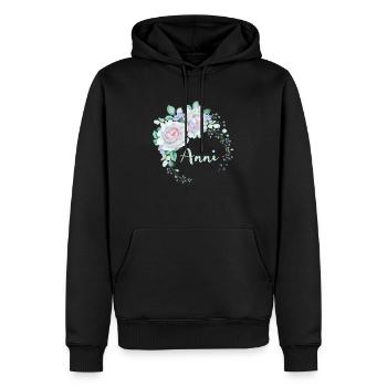 Für Anni - Männer Premium Bio Hoodie - Schwarz - Vorne - Nico (187cm)