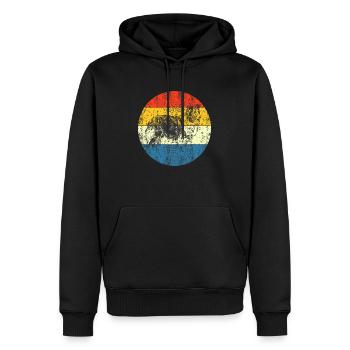 Vintage Hund Retro Sonnenuntergang - Männer Premium Bio Hoodie - Schwarz - Vorne - Nico (187cm)