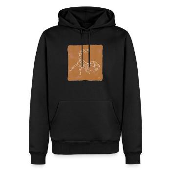 « Scorpion », design de ligne boho, série « Desert » - Sweat à capuche Premium bio Homme - noir - Devant - Nico (187cm)